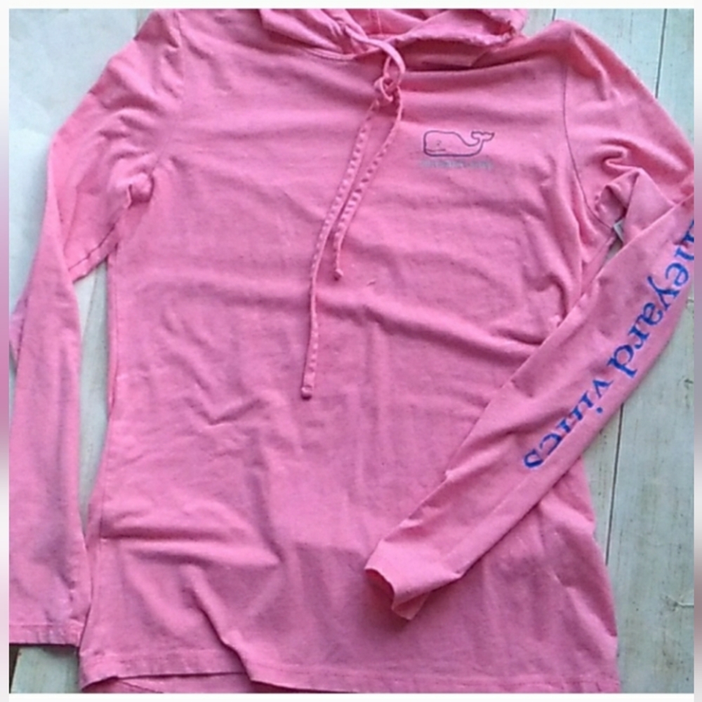 Vineyard Vines Pink Hoodie Tee - Picture 2 of 5